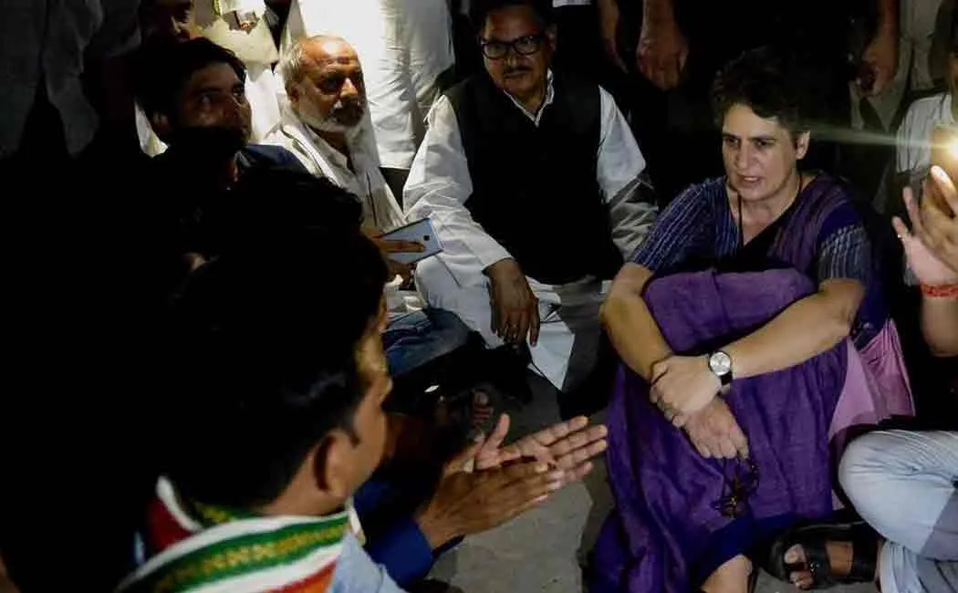 priyanka gandhi protest in uttarpradesh 