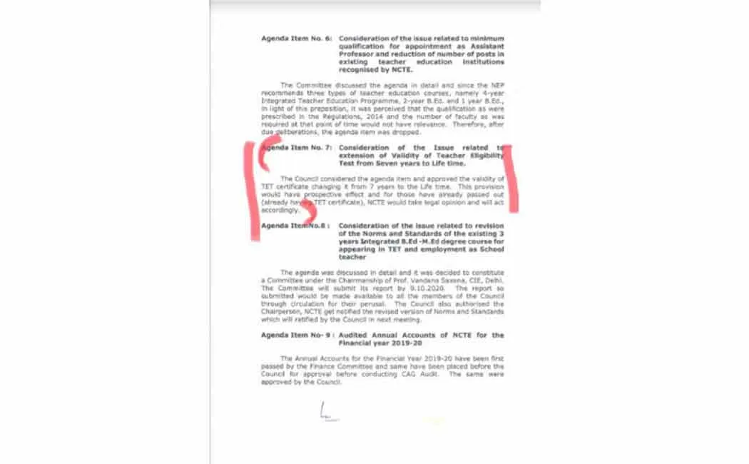 TET Examination Lifetime Certificate ... Question of Alumni ...!