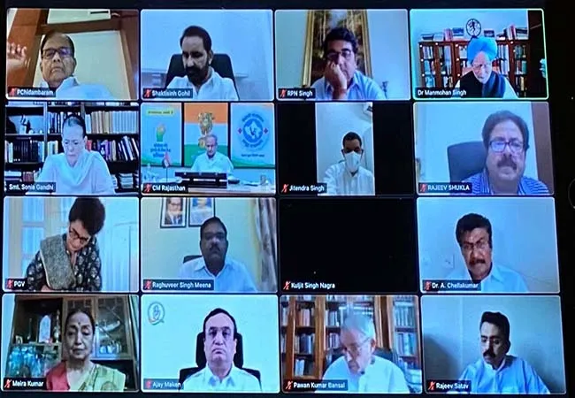 congress party interium president sonia gandhi discussion with party leaders and cms 