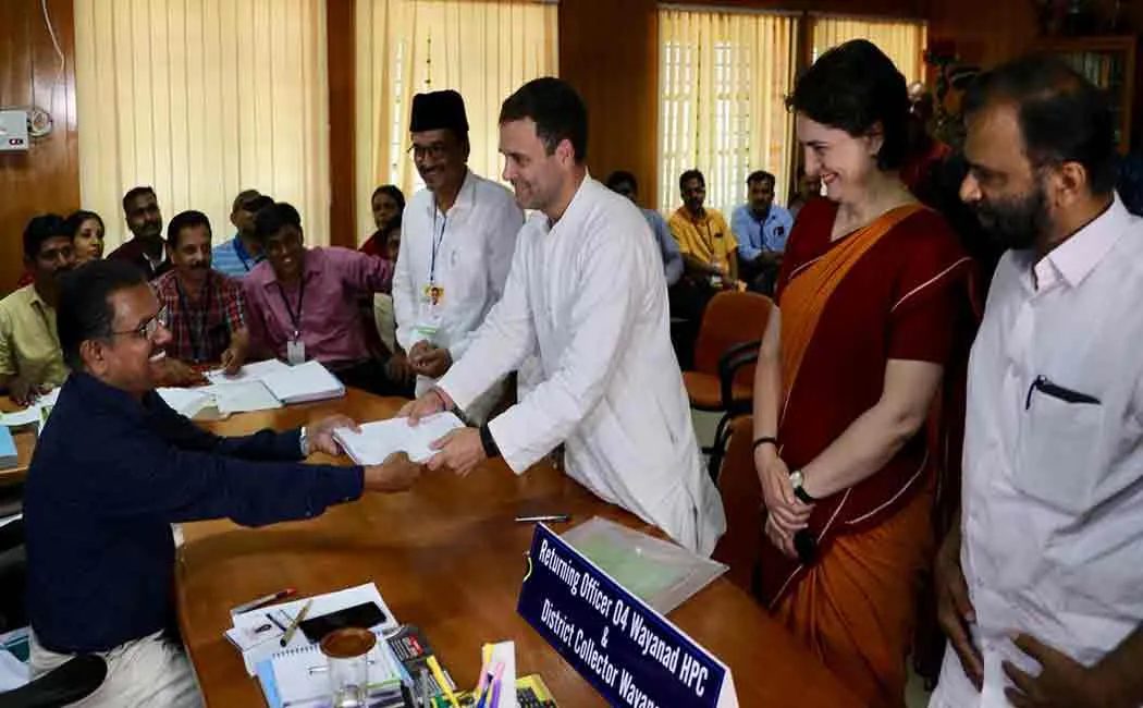 rahul gandhi files nomination in wayanad constituency for loksabha election