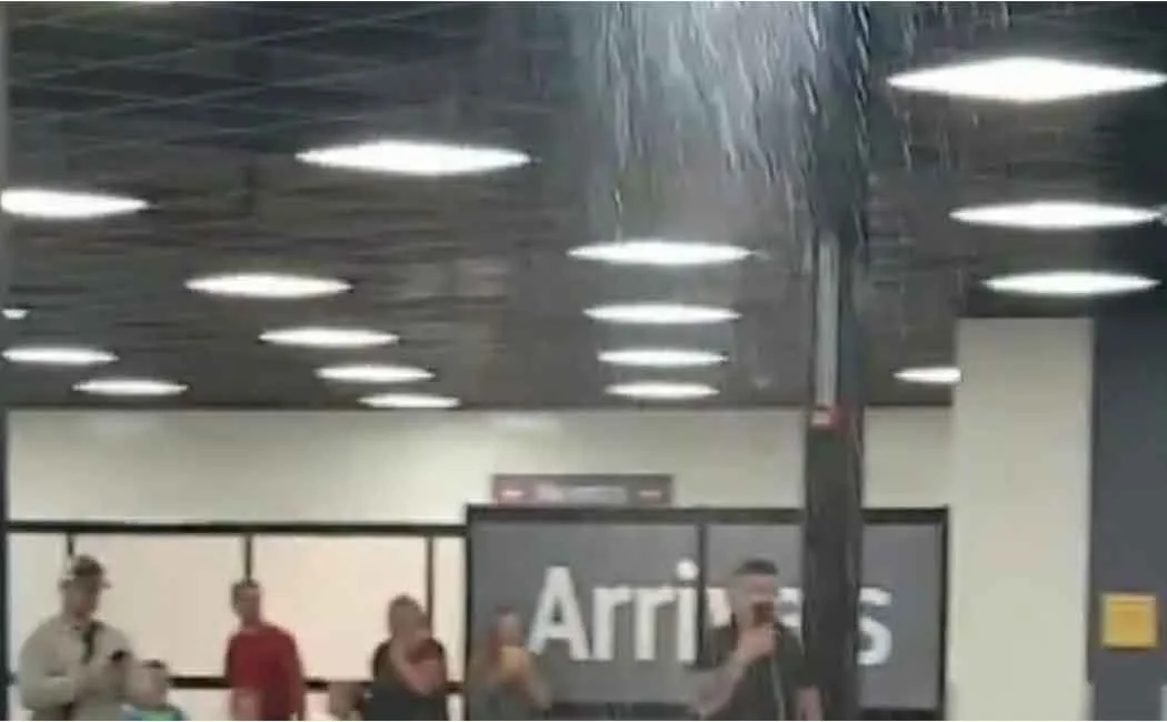 rain in airport