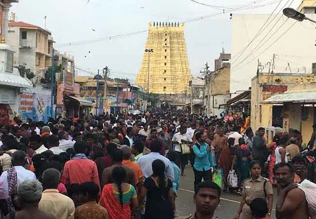 thai amavasai rameshwaram temple peoples police protection increased 