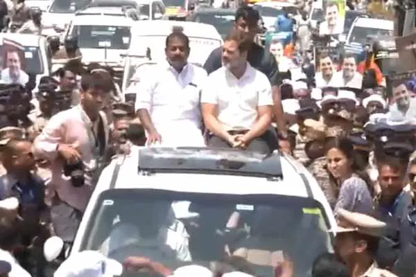 Rahul Gandhi road show in Wayanad