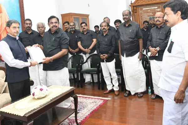 Edappadi Palaniswami meeting with the Governor