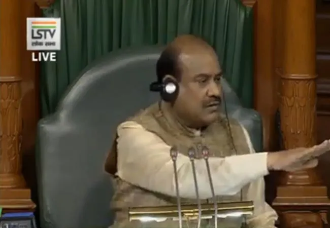 seven members from lok sabha suspended by speaker on birla 