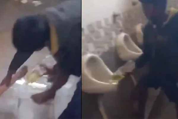 Government school students cleaning toilets in karnataka