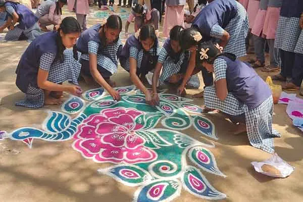 pongal celebrated in pudukkottai district government school