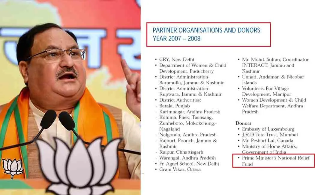 pmnrf was donating money to Rajiv Gandhi Foundation says nadda