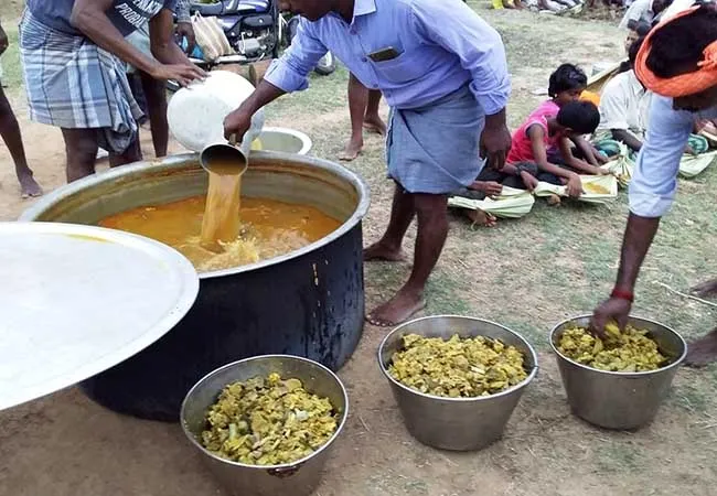 tamilnadu pudukkottai semmanaampottal viilage Avudayar temple non veg food feast 