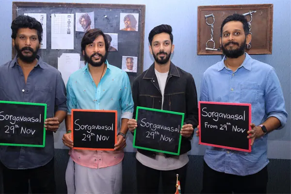 rj balaji sorgavasal Movie trailer released