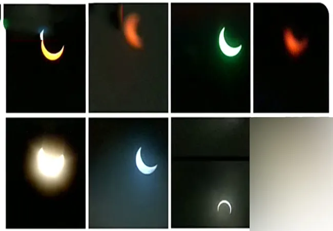solar eclipse different colors in across india   