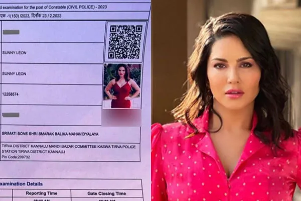 Sunny Leone picture in police exam hall ticket in uttar pradesh