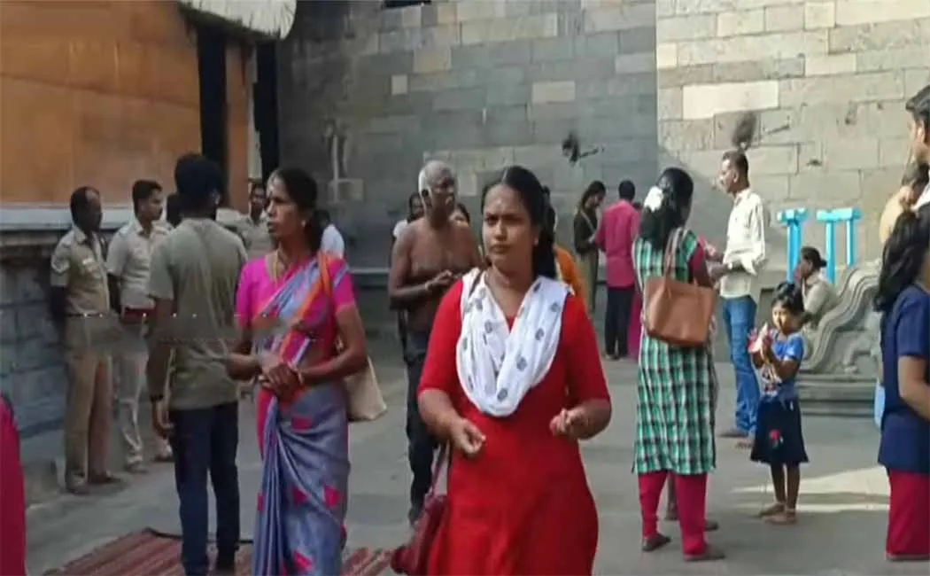Devotees climb on the Ponnambala platform of Natarajar Temple and see Swami!
