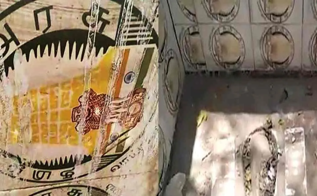 tiles with tamilnadu government logo spotted in uttarpradesh toilets