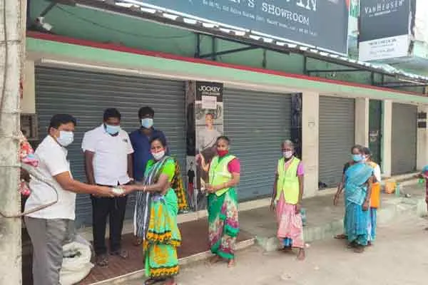 Thiruvannamalai DMK members in corona field work 