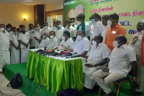 TMC Leader G K Vaasan addressed press at trichy 