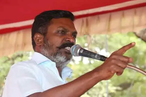Thol thirumavalavan addressed press in nagapattinam 