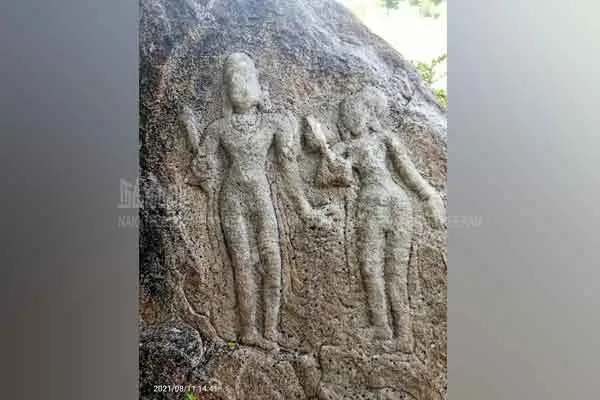 Discovery of inscription and sculpture with Granth letters 