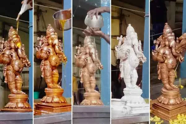 Ganesha Chaturthi concludes at Trichy Uchchip Pillaiyar Temple