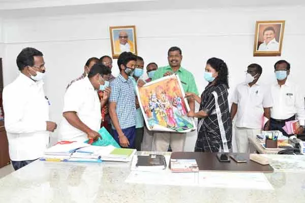 Congratulations to the government school student who has been achieving in the painting competition for the  3 years ..!