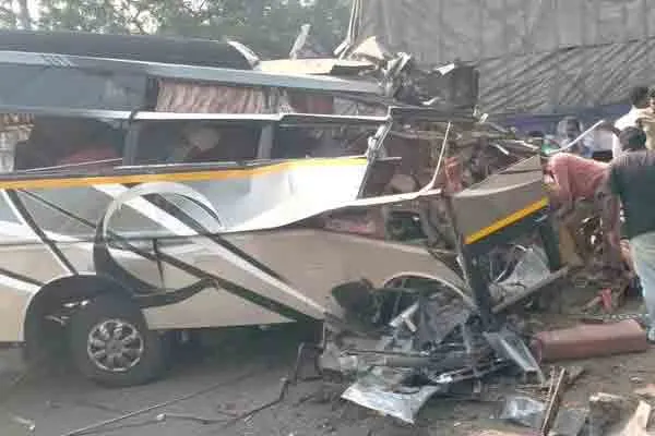 Four passed away in van-truck collision near tirupattur 