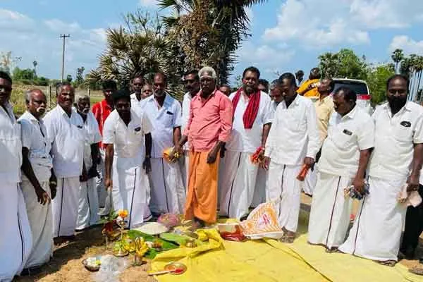 Road from the MLA  fund! Jayangondam member laid the foundation!