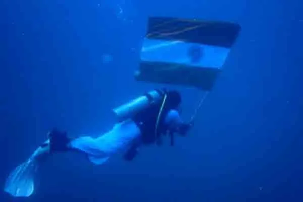 75 feet deep underwater adventure with national flag hoisting!