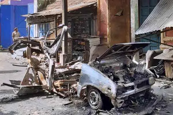 Coimbatore car fire accident CRPF In protection 