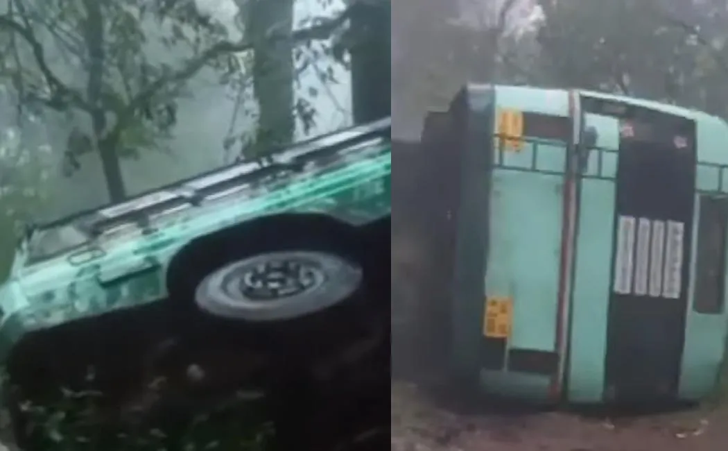 government bus has over turned accident dindigul 