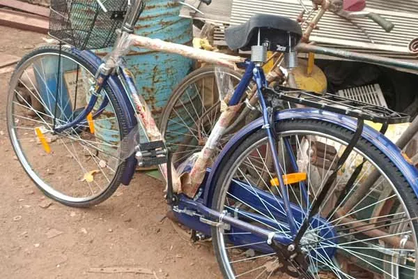 Free bicycles for government school students were left in the iron shop  