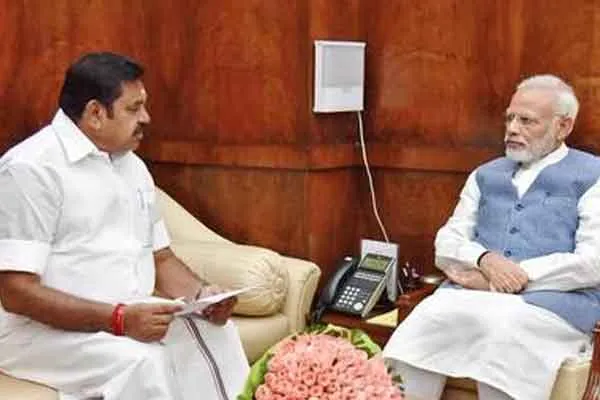 Edappadi palanisamy met PM Modi 