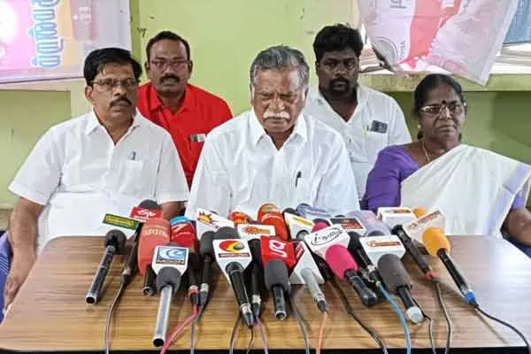 CPI Mutharasan addressed press in trichy 