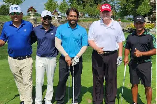 Dhoni competed with Trump!  viral video 
