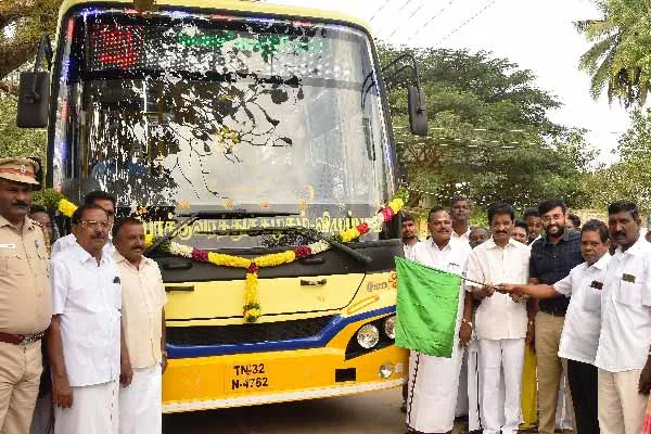 Ayyappan MLA inaugurated the bus service of the new route in Cuddalore