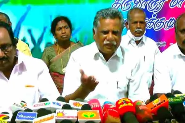 CPI mutharasan press meet at thiruvarur 