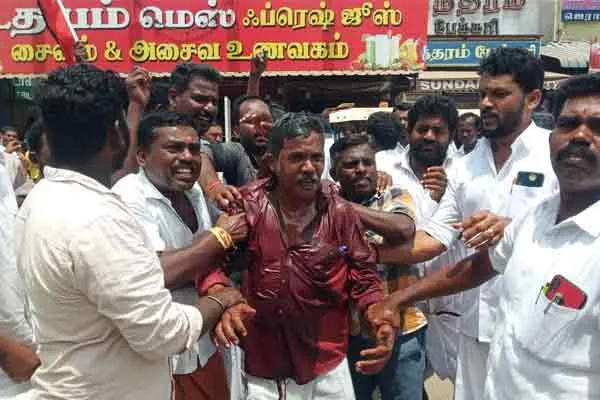 DMK volunteer who demanding to set aside the block 