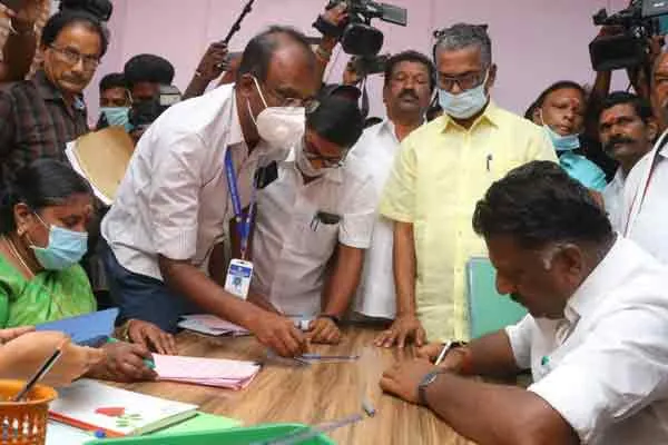 Deputy Chief Minister O.P.S. who filed nomination in violation of rules  