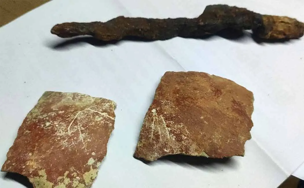 2500-year-old potsherds with inscriptions, small sword found in Pudukkottai 