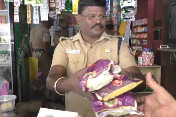 SP With 30 police in gutka operation 