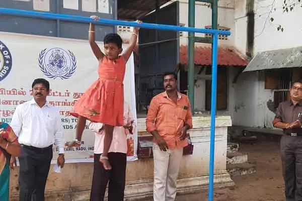 LKG  Little girl prepares for Olympics