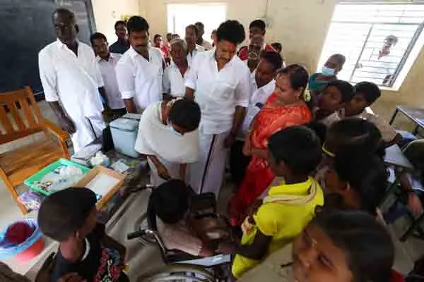 Minister Mahesh conducts surprise inspection Teachers in shock!