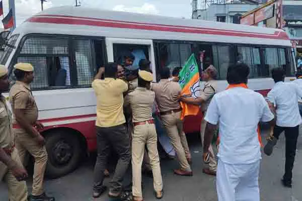 BJP violates ban ..! Police arrested!