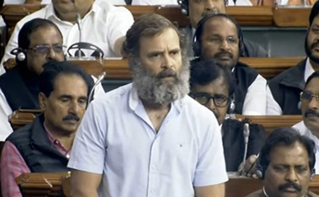 MP Rahul Gandhi spoke about the Adani issue in Parliament