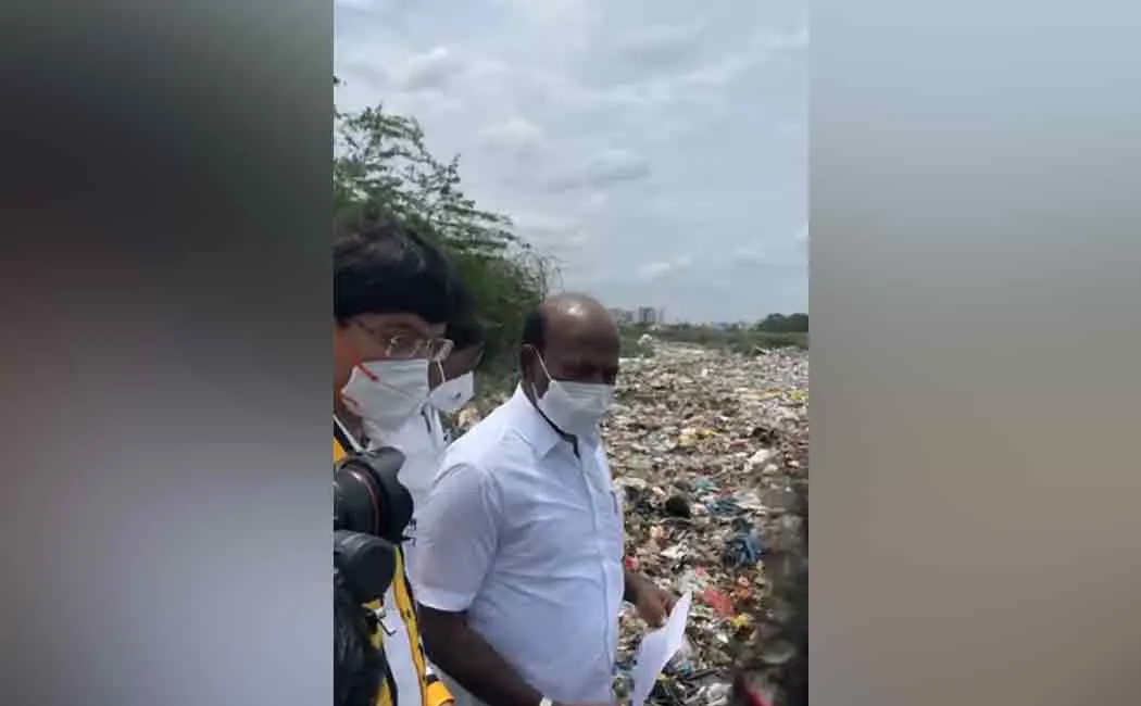 Minister Ma. Subramaniyan inspect's porur river 