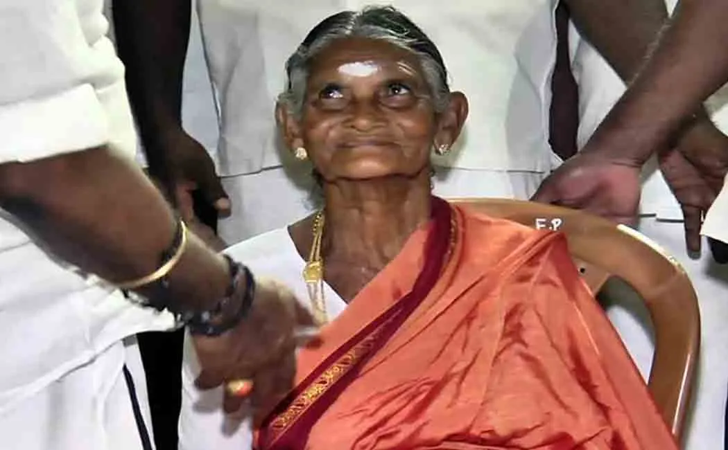 90 years old lady Perumathal won in local body election in sivanthipatti 