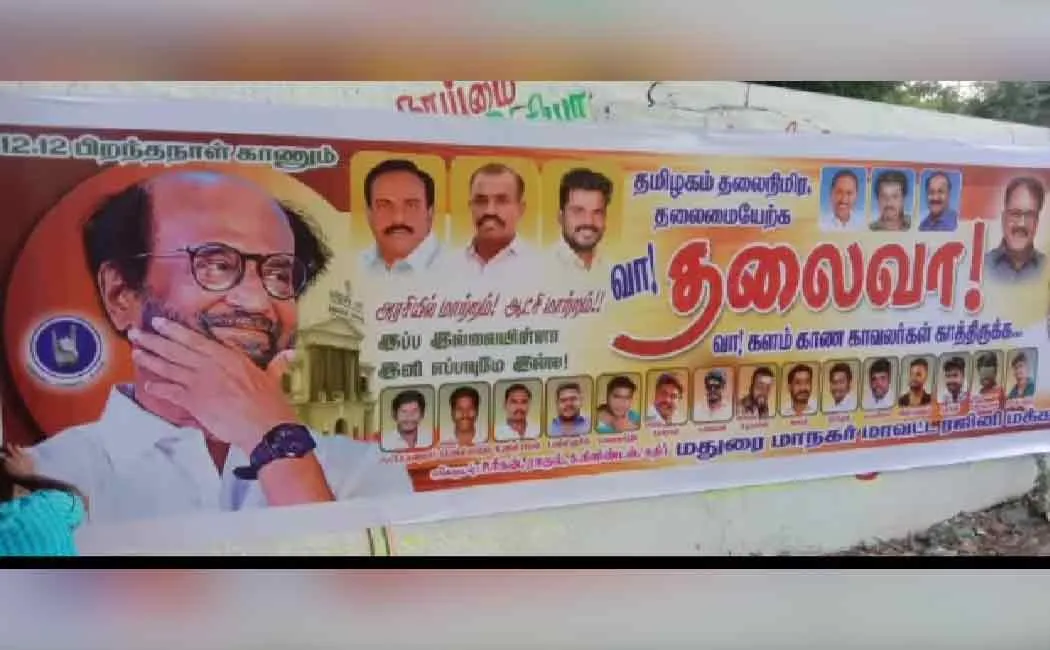 Rajni fans pasted posters in madurai