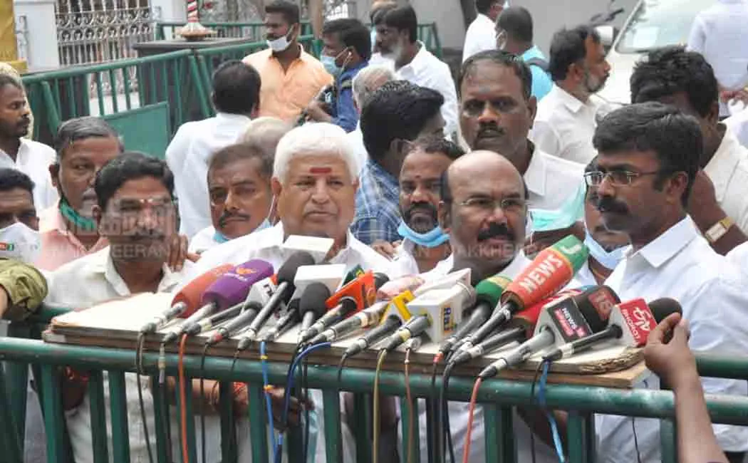 Jayakumar addressed press after talks with BJP