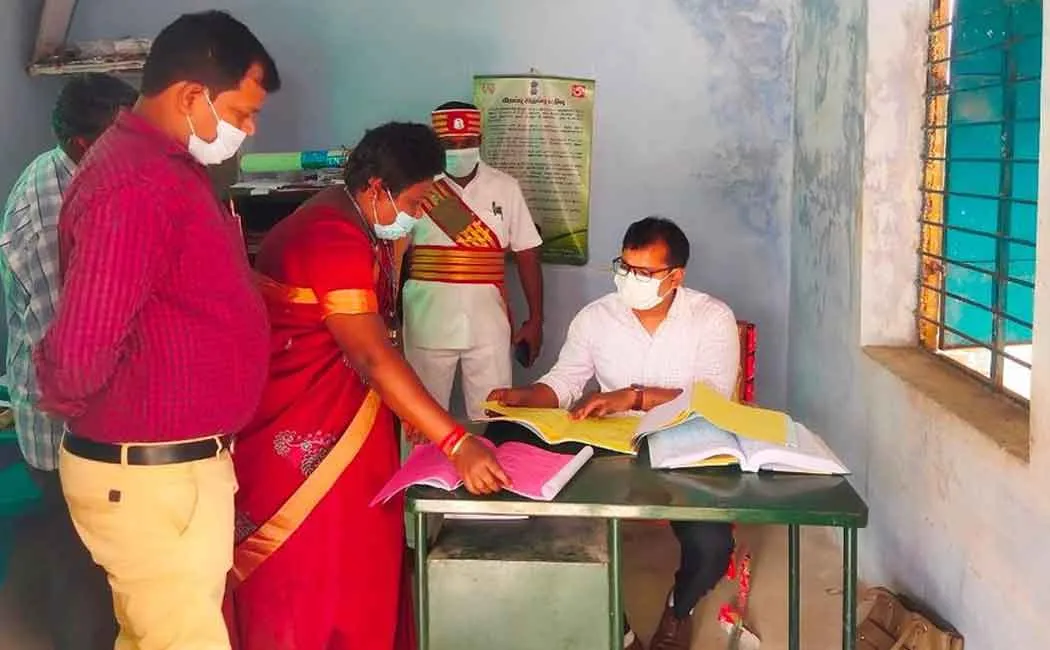 120 Grama member swaiting at Tirupati District Collector office