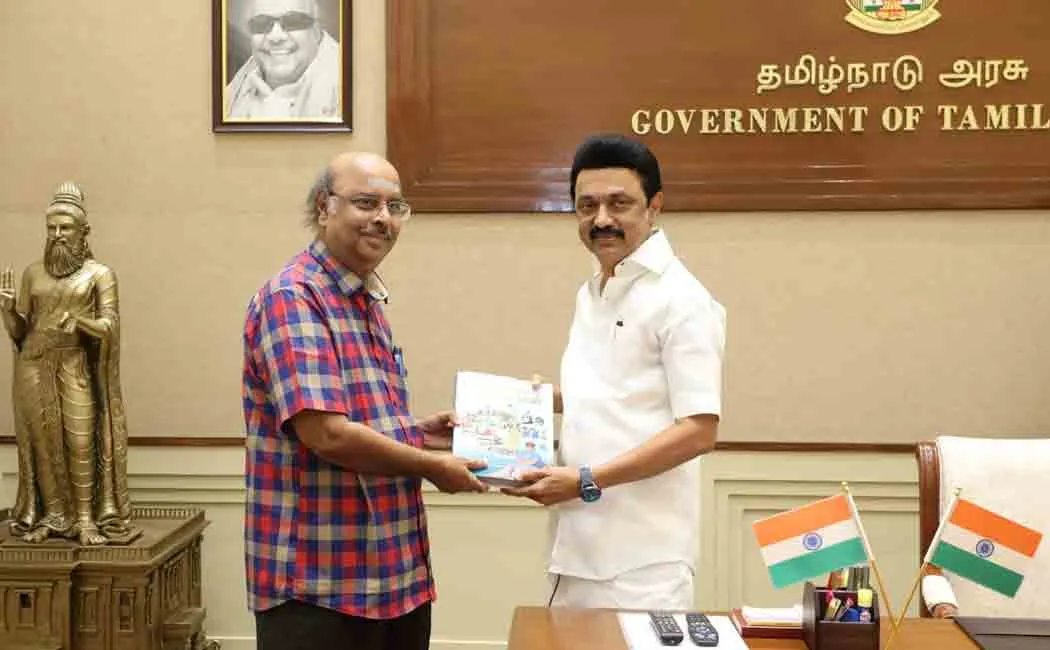 Ramasubramanian who met the Chief Minister of Tamil Nadu and presented the book