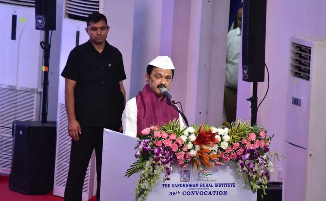 What did the Chief Minister MK Stalin say's in Gandhi Grama university 